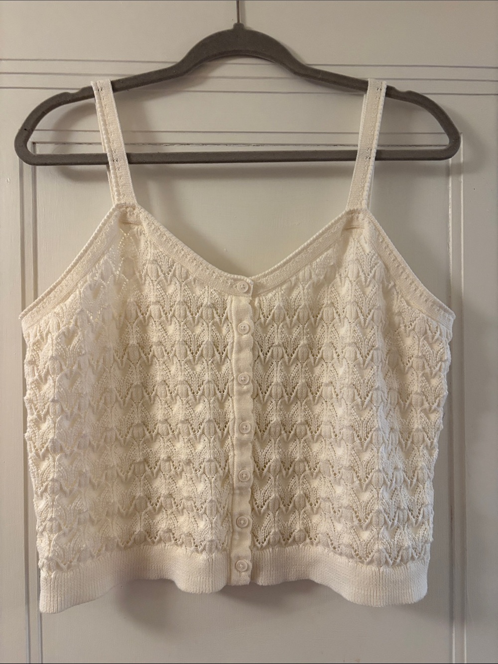 Universal Thread Cream Knit Button-Front Cami Top